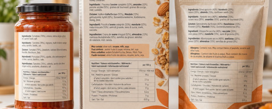 Traducció d'etiquetes per vendre productes envasats a la Unió Europea
